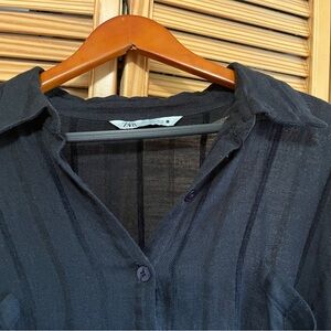Zara Boho Linen Button Down